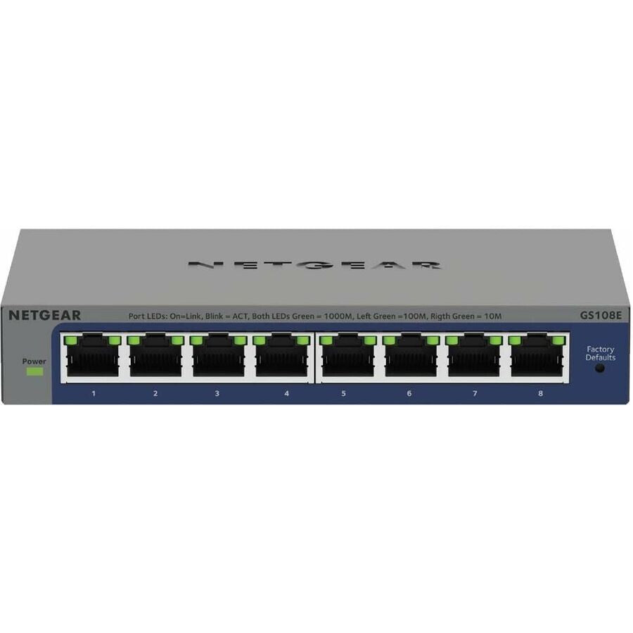 Netgear GS108E-400NAS 8 Port RJ45 Gigabit Easy Smart Managed Ethernet Switch