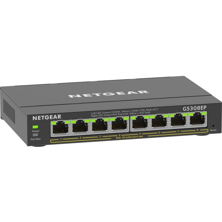 Netgear GS308EP-100NAS 8 Port Gigabit PoE+ SmartManaged Plus Ethernet Switch