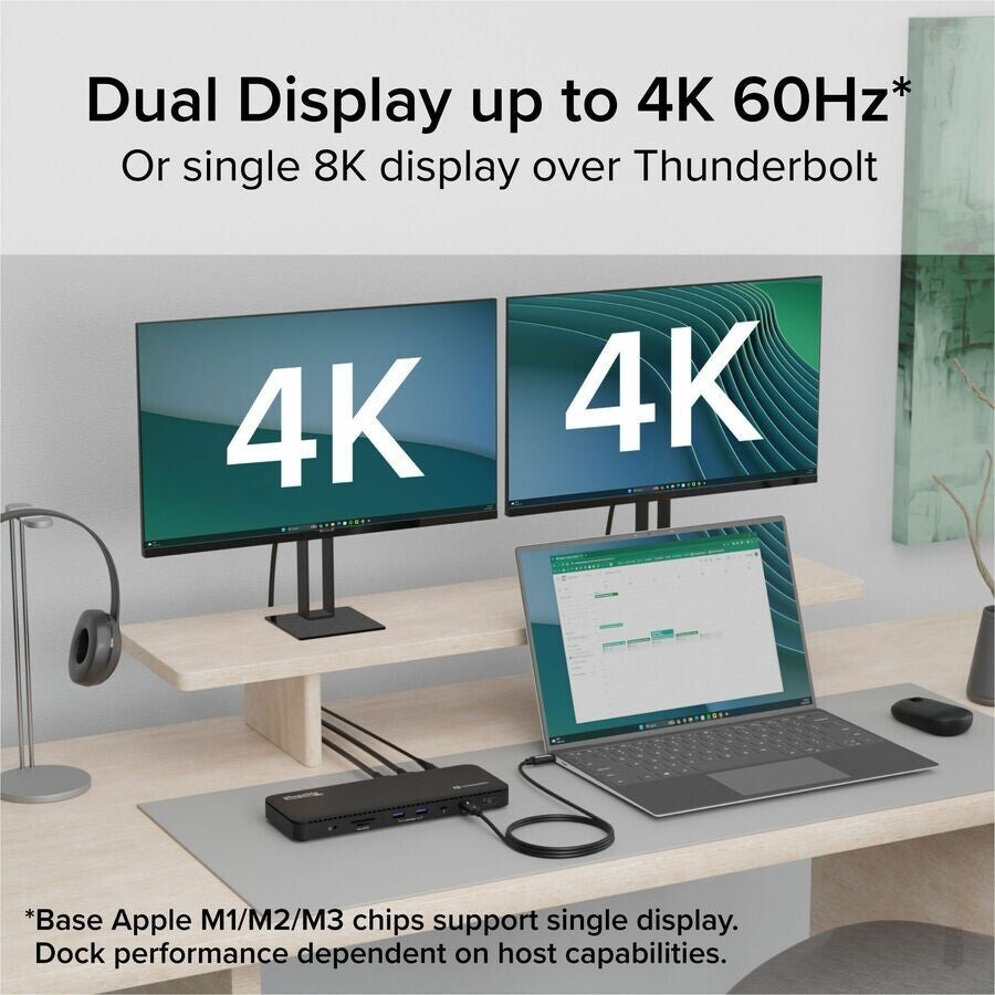 Plugable TBT4-UD5 Thunderbolt 4 Docking Station Dual Monitor 100W Charging