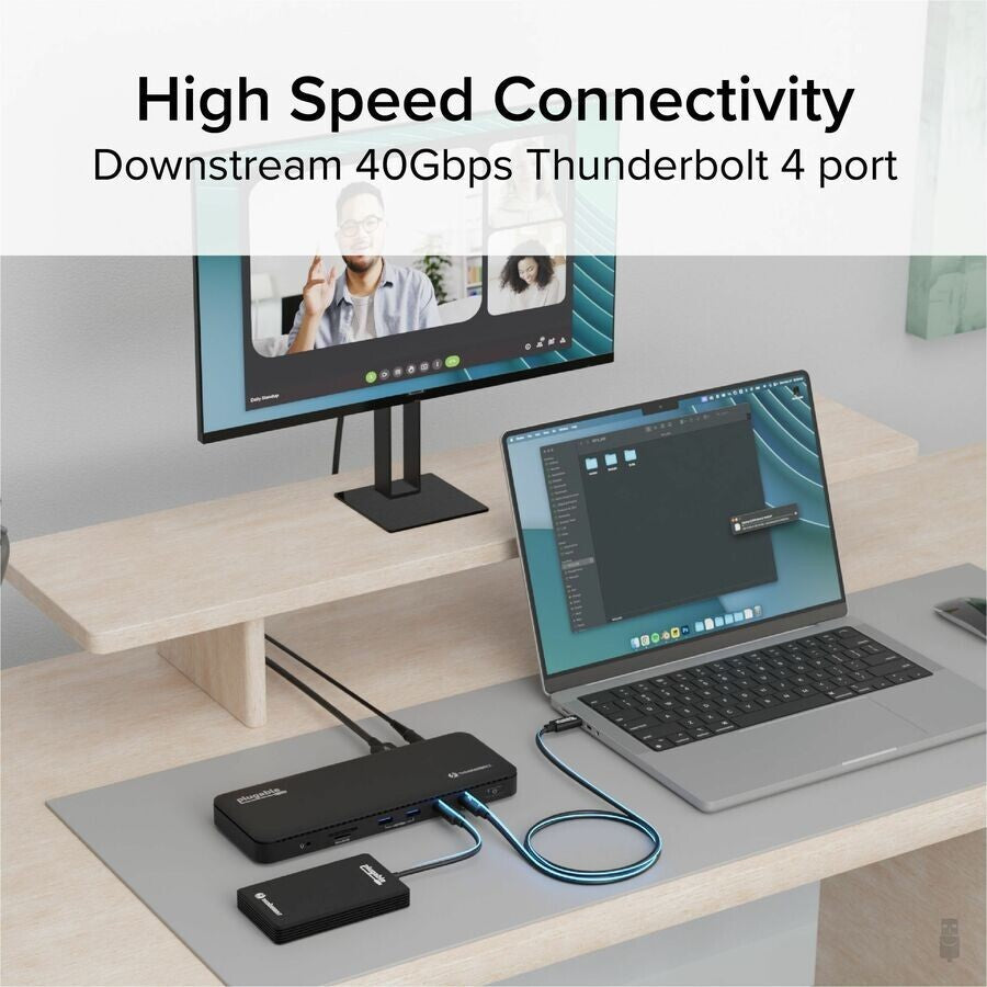 Plugable TBT4-UD5 Thunderbolt 4 Docking Station Dual Monitor 100W Charging