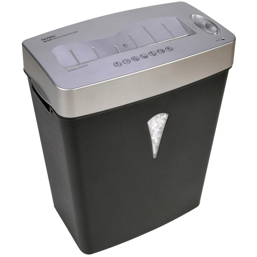 Royal 29366Y MC500 Shredder Black/Silver Micro Cut 5 Per Pass Paper/CC