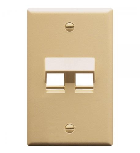 ICC ICC-IC107DA2IV FACEPLATE- ANGLED- 1-GANG- 2-PORT- IVORY