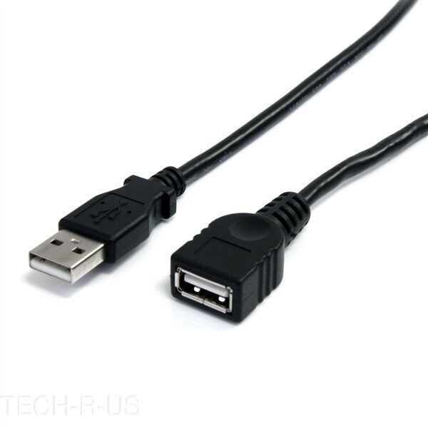 StarTech USBEXTAA10BK 10 ft (120") Black USB 2.0 Extension Cable A to A - M/F