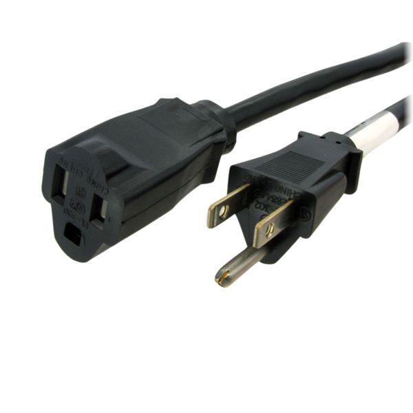 StarTech PAC10110 10ft Power Cord Extension - NEMA 5-15R to NEMA 5-15P 10ft