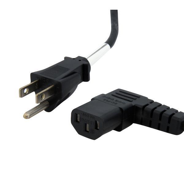 StarTech PXT101L 6 ft Standard Computer Power Cord NEMA 5-15P Right Angle Cable