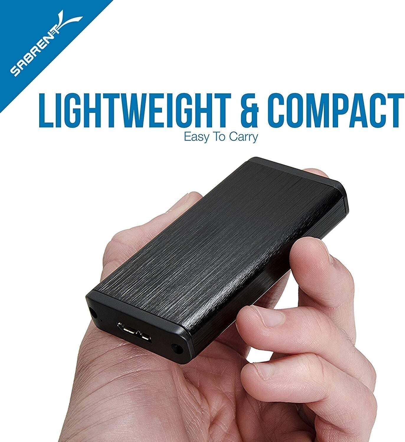 Sabrent EC-UKMS Drive Enclosure External - Black - 1 x Total Bay - mini-SATA