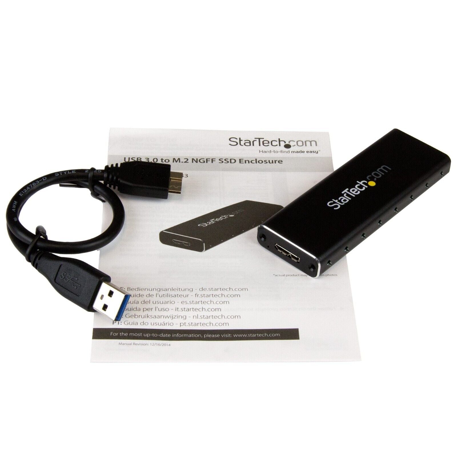 StarTech SM2NGFFMBU33 M.2 SSD Enclosure for M.2 SATA SSDs - USB 3.0 (5Gbps)