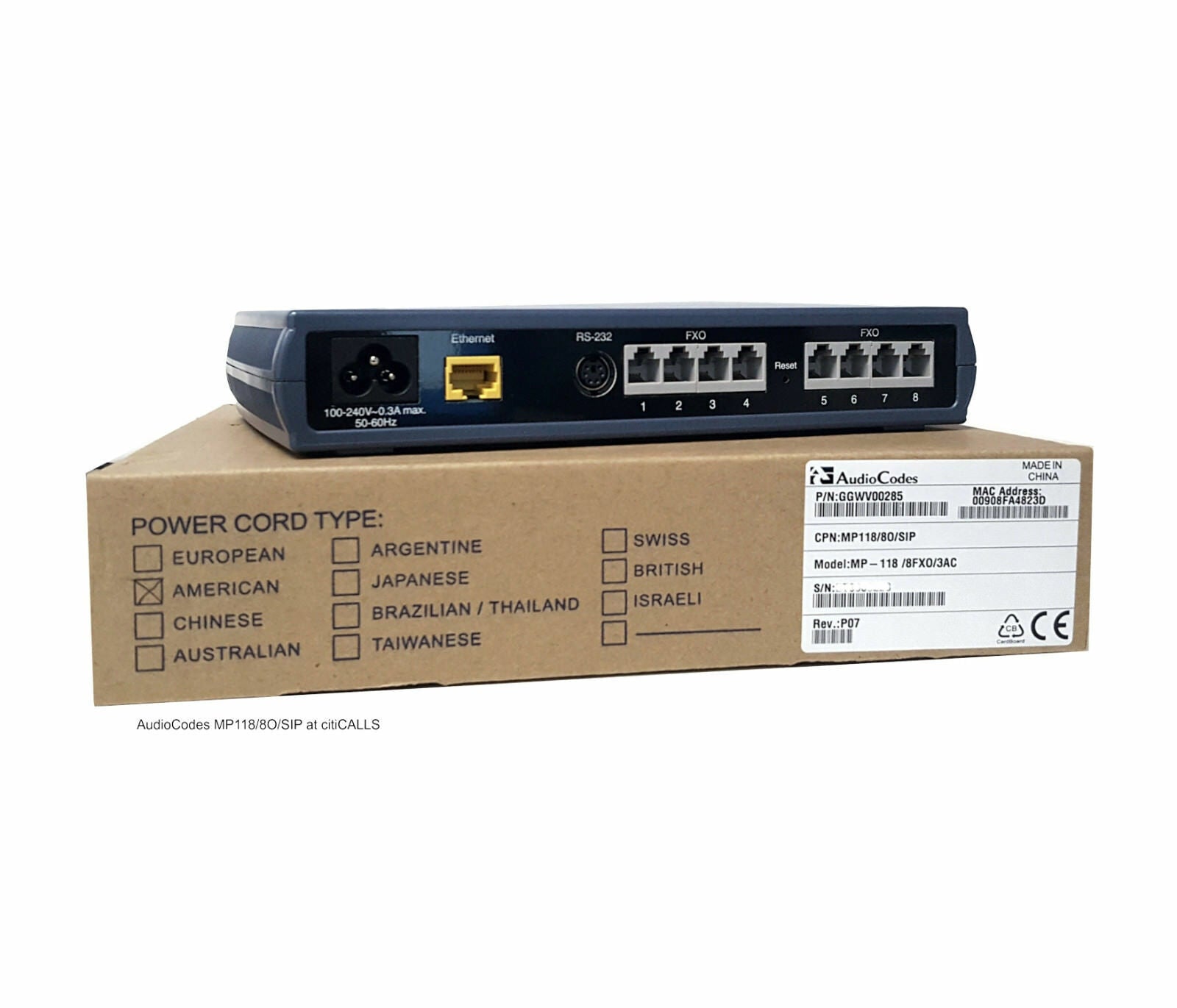 AudioCodes MP118/8O/SIP MediaPack 118 8 FXO SIP Media Gateway