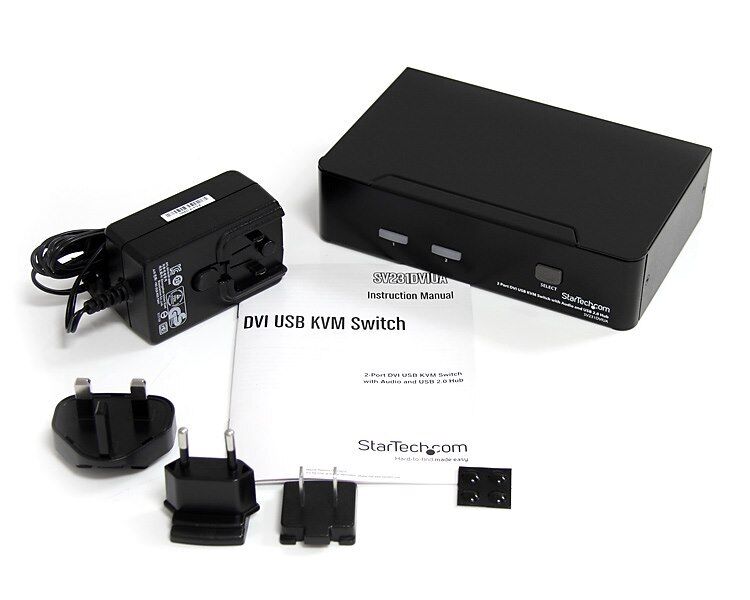 StarTech SV231DVIUA 2 Port DVI USB KVM Switch Audio Keyboard Mouse Monitor Audio