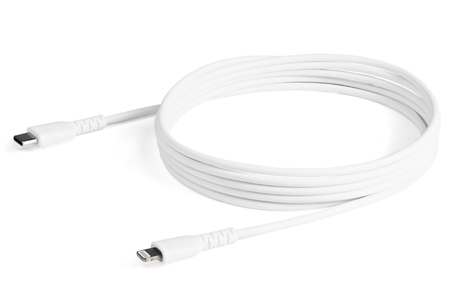 StarTech RUSBCLTMM2MW 6 foot/2m Durable White USB-C to Lightning Cable, Rugged