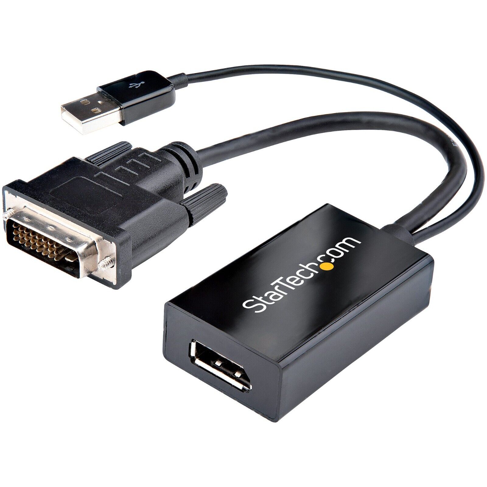 StarTech DVI2DP2 DVI to DisplayPort Adapter with USB Power - DVI-D to DP Video