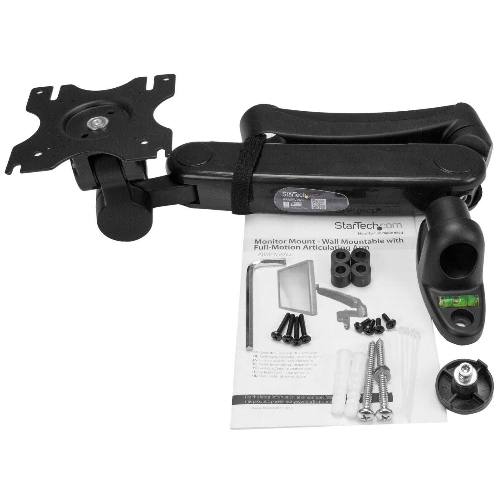 StarTech ARMPIVWALL Single Wall Mount Monitor Arm - Gas-Spring - Full Motion