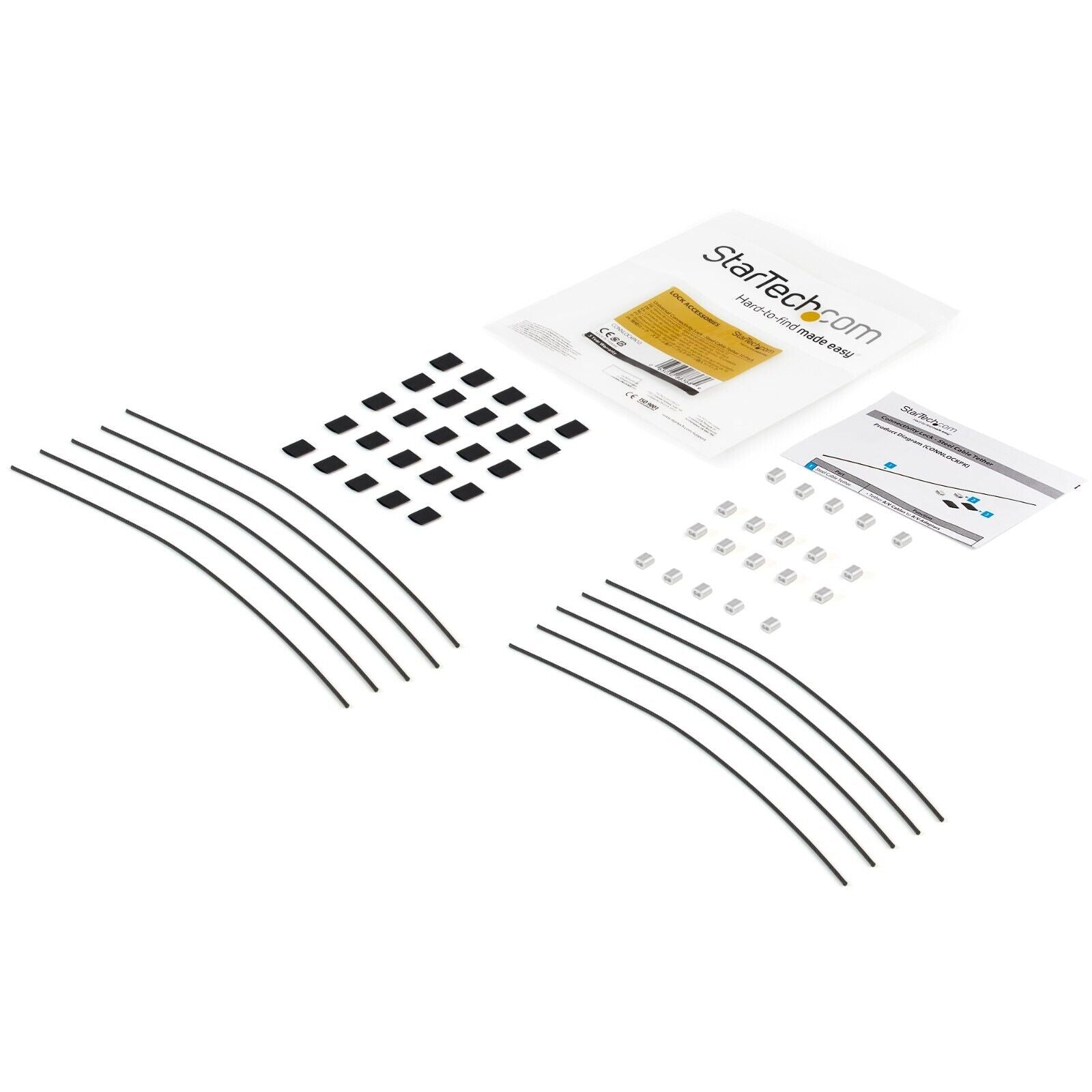 StarTech CONNLOCKPK10 10-Pack Security Cable Tethers for Adapters & Dongles