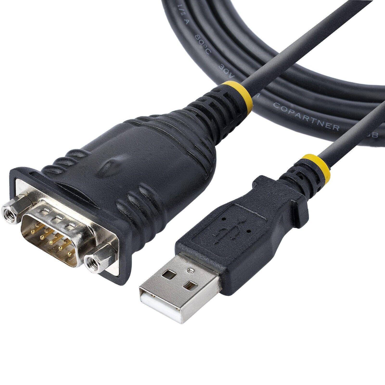 StarTech 1P3FP-USB-SERIAL 3ft (1m) USB to Serial Cable, DB9 Male RS232 to USB