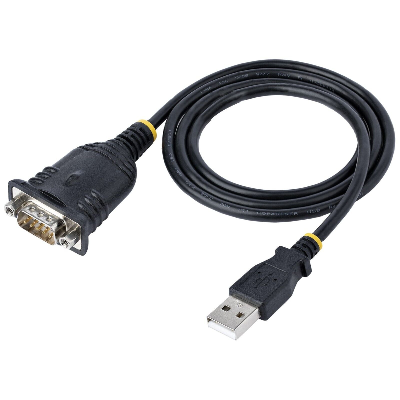 StarTech 1P3FP-USB-SERIAL 3ft (1m) USB to Serial Cable, DB9 Male RS232 to USB
