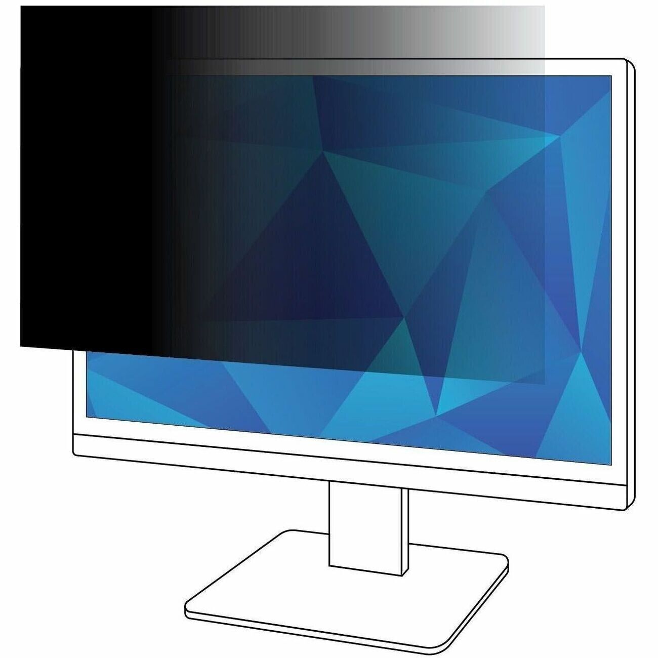 3M PF195W9B Privacy Filter Black, Matte - For 19.5" Widescreen LCD Monitor