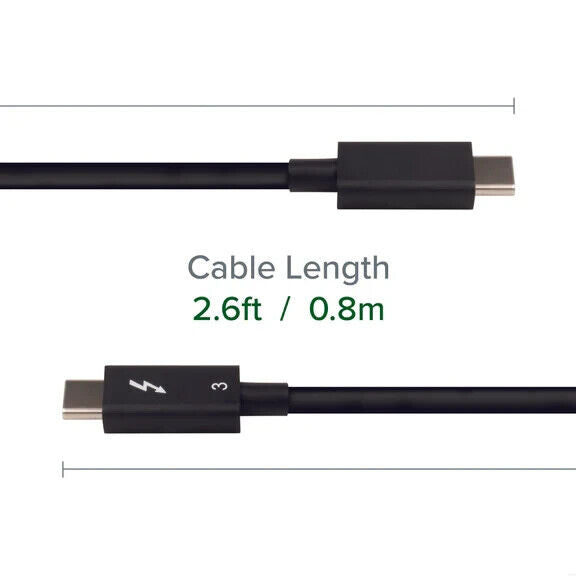 Plugable TBT3-40G80CM Thunderbolt 3 Cable 40Gbps Supports 100W (20V,5A) Charging