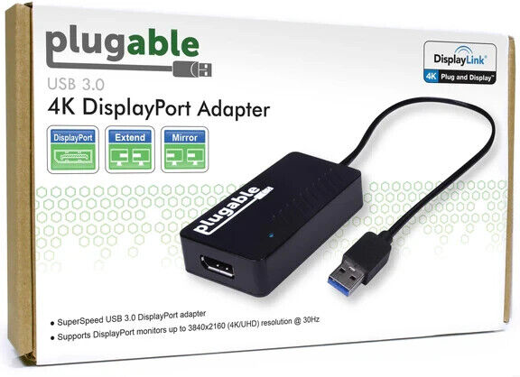 Plugable UGA-4KDP USB 3.0 to DisplayPort 4K UHD (Ultra-High-Definition) - Video