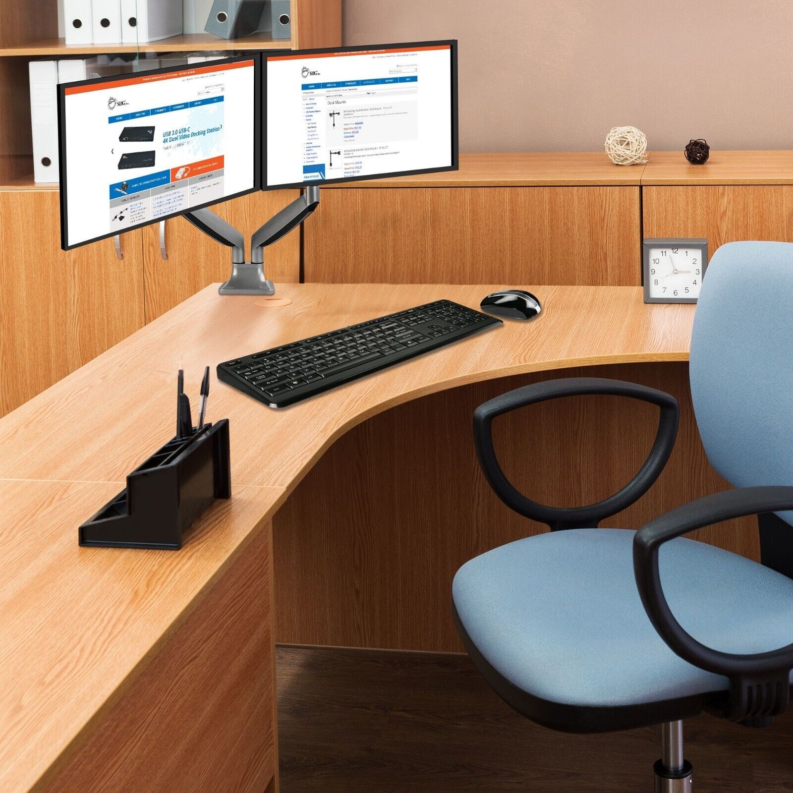 SIIG CE-MT2E12-S1 High Premium Aluminum Gas Spring Desk Mount - Dual Monitor