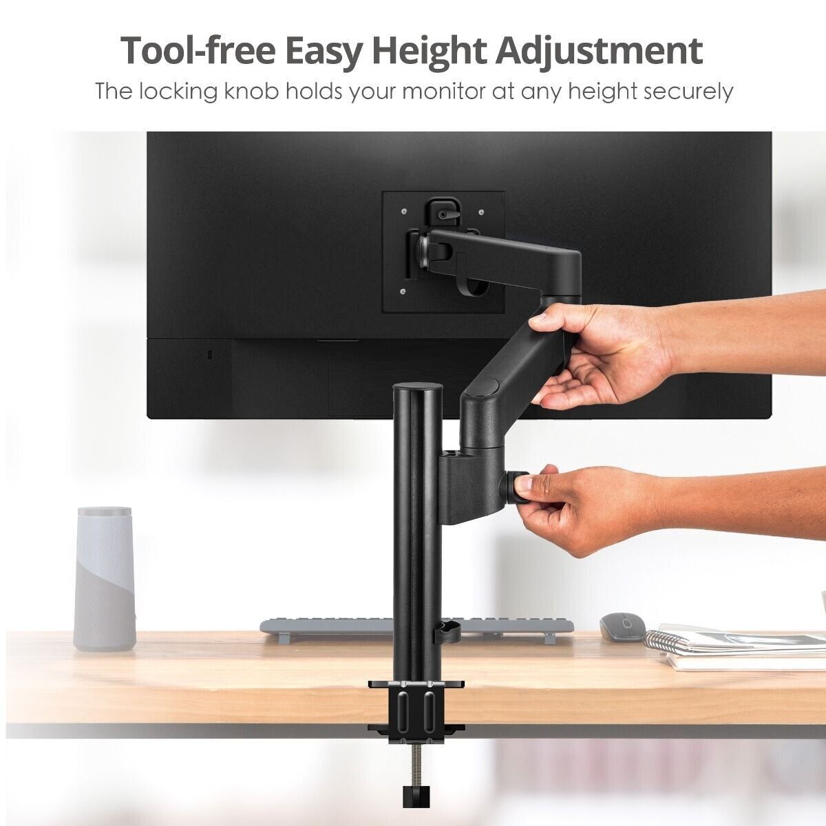 SIIG CE-MT3D11-S1 Single Pole Arm Multi-Angle Replaceable Articulating Monitor