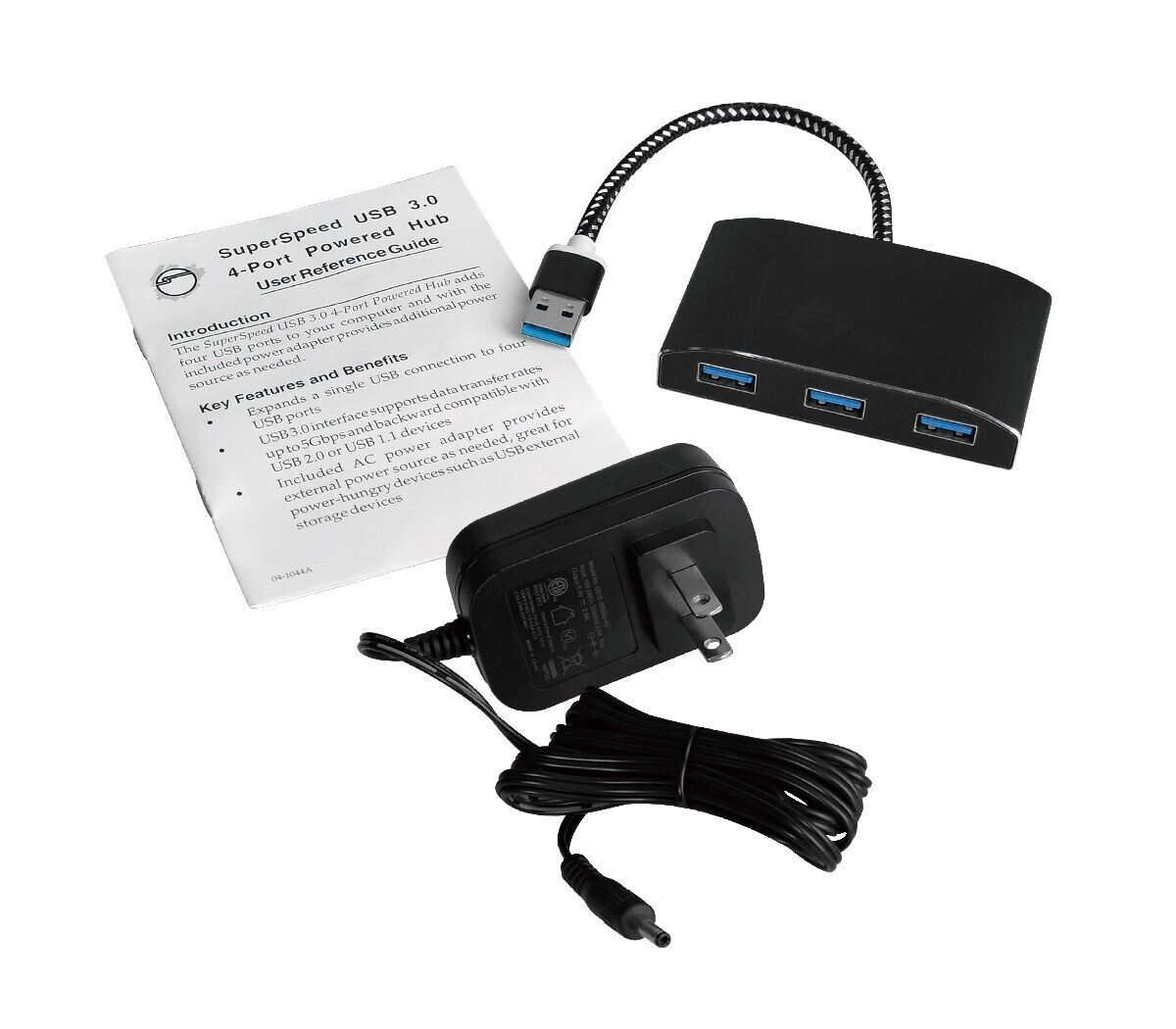 SIIG JU-H40F12-S1 SuperSpeed USB 3.0 4-Port Powered Hub - USB - External