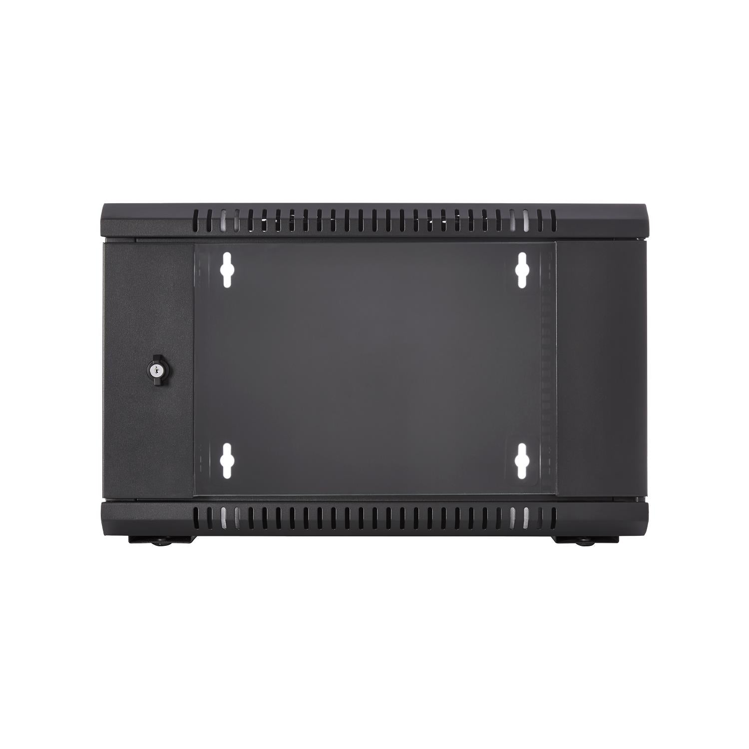 V7 RMWC6U-1N 6U Rack Wall Mount Locking Enclosure w 4 Casters, Keys, Hardware