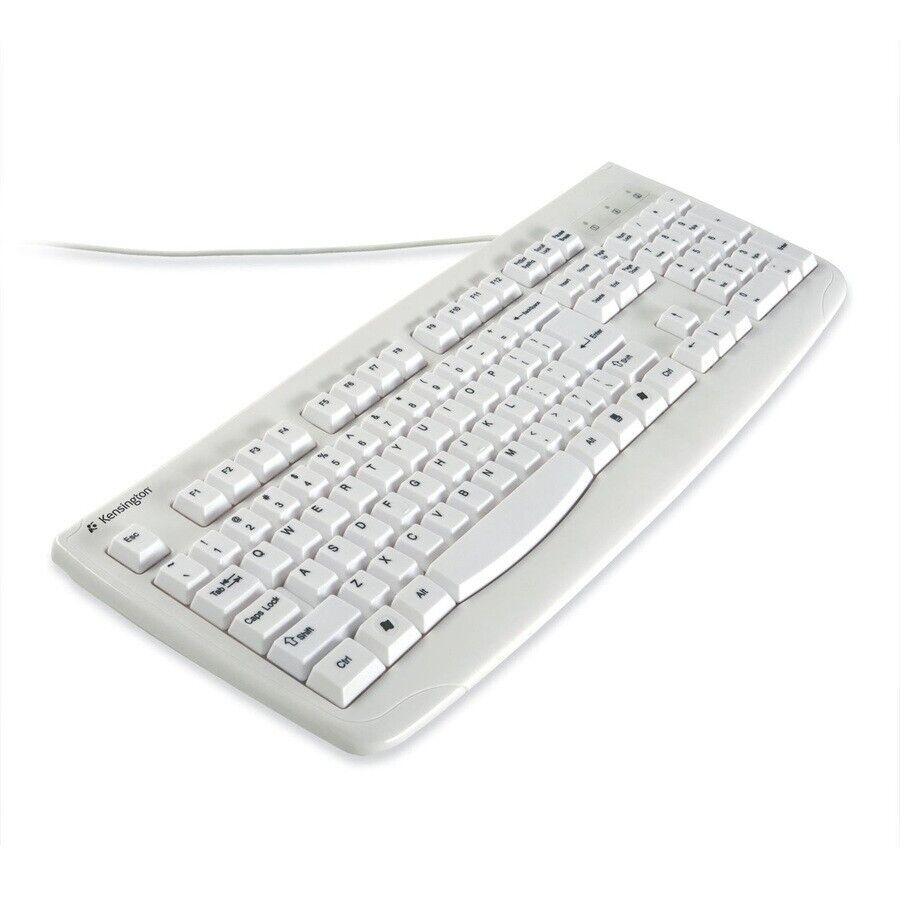 Kensington K64406US Washable USB/PS2 Keyboard - USB, PS/2 - 104 Keys - White