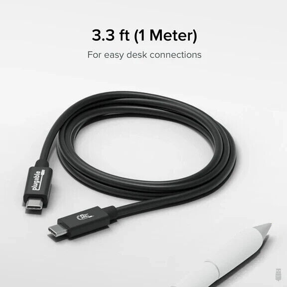 Plugable USB4-240W-1M USB4 Cable with 240W Charging, 3.3 Feet (1M), USB-IF