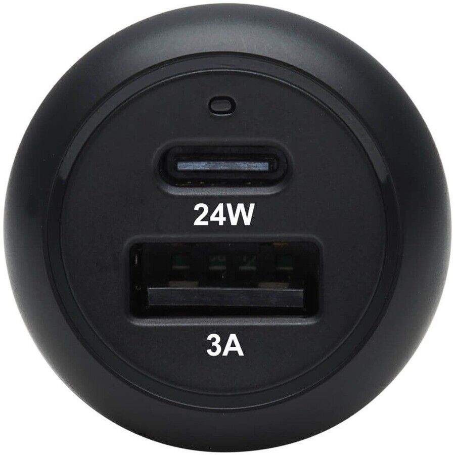 Tripp Lite U280-C02-24W-1B USB-C USB-A Quick Car Charger 2 Ports 24W 3A Black
