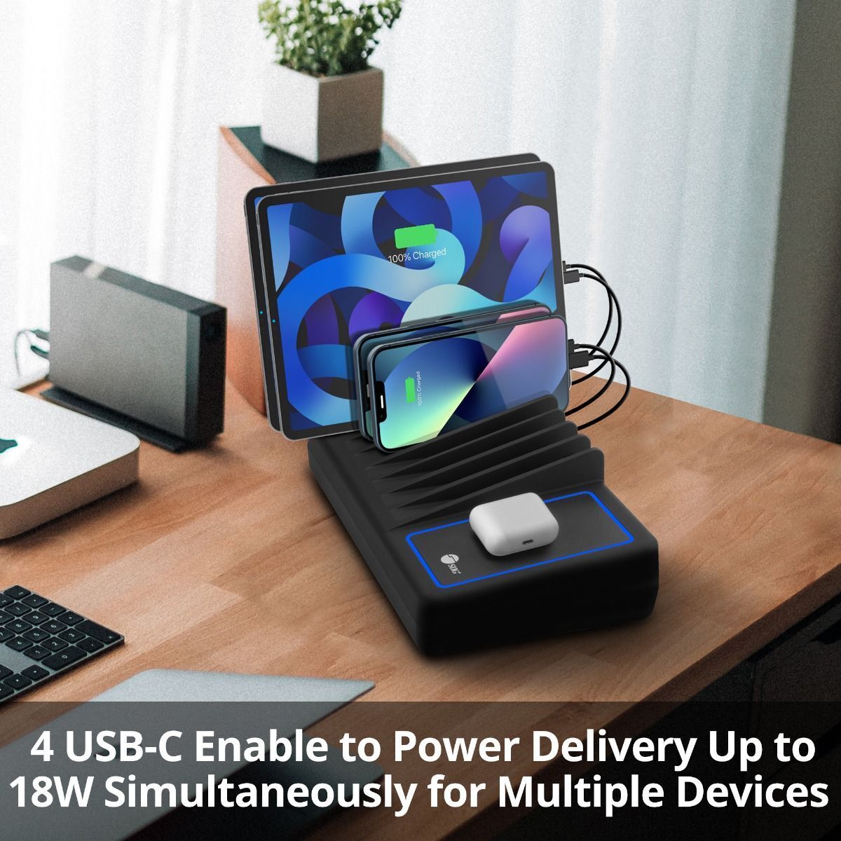 SIIG AC-PW1R11-S1 10-Port USB-A/C & Wireless Charging Station - 150W
