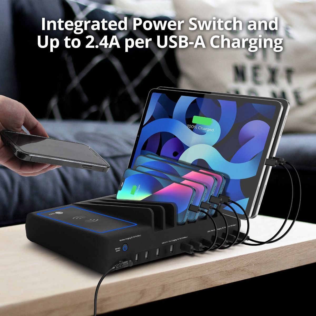 SIIG AC-PW1R11-S1 10-Port USB-A/C & Wireless Charging Station - 150W
