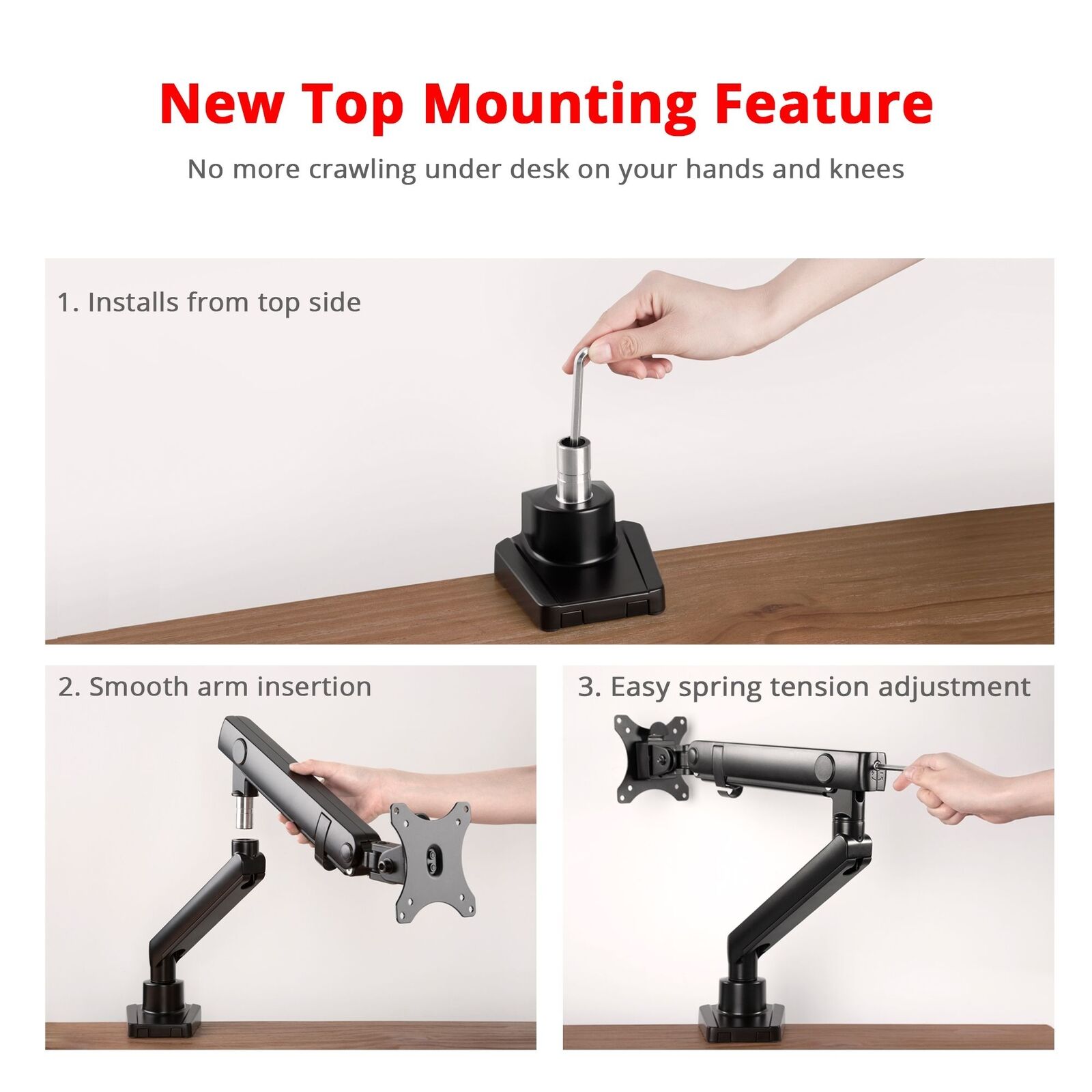 SIIG CE-MT2T12-S1 Aluminum Mechanical Spring Single Monitor Arm Mount