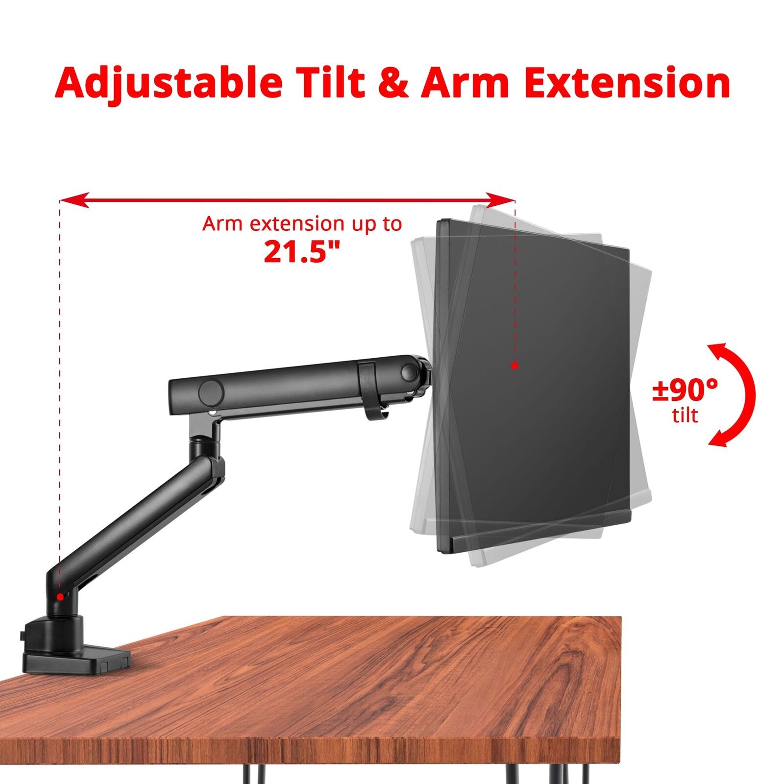SIIG CE-MT2T12-S1 Aluminum Mechanical Spring Single Monitor Arm Mount