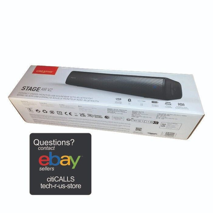 Creative 51MF8395AA000 Speaker STAGE AIR V2 Compact Undermonitor Soundbar