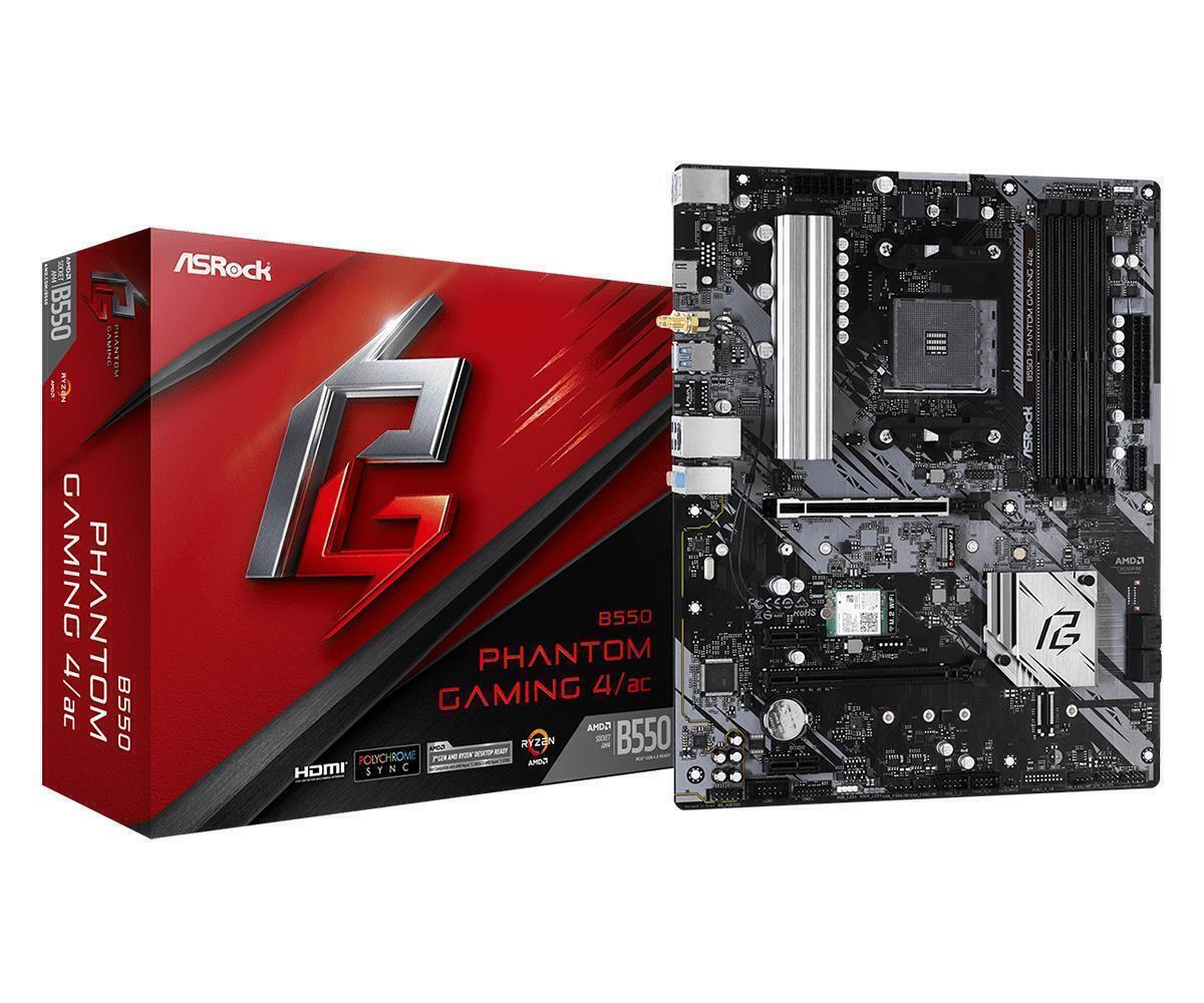 ASRock B550 PHANTOM GAMING 4 AMD AM4 Ryzen 128GB DDR4 mATX M.2 HDI- WiFi Retail