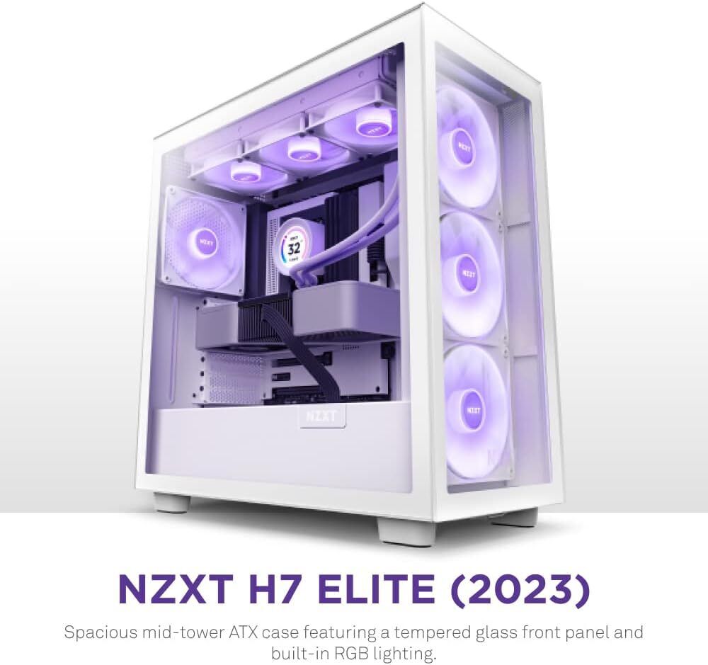 NZXT CM-H71EW-02 Computer Case H7 Elite (2023) ATX Mid Tower White Retail