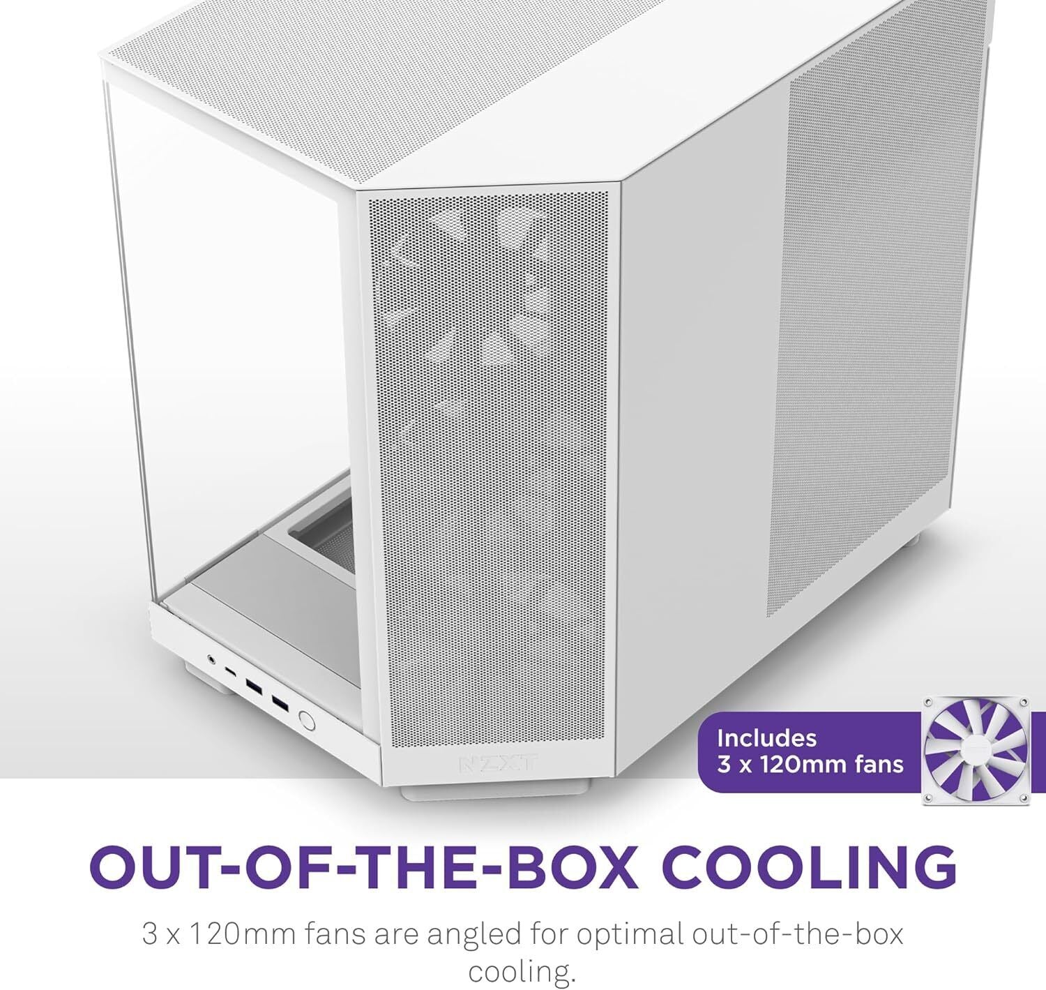 NZXT CC-H61FW-01 Computer Case H6 Flow ATX Mid-Tower SGCC Steel Tempered Glass