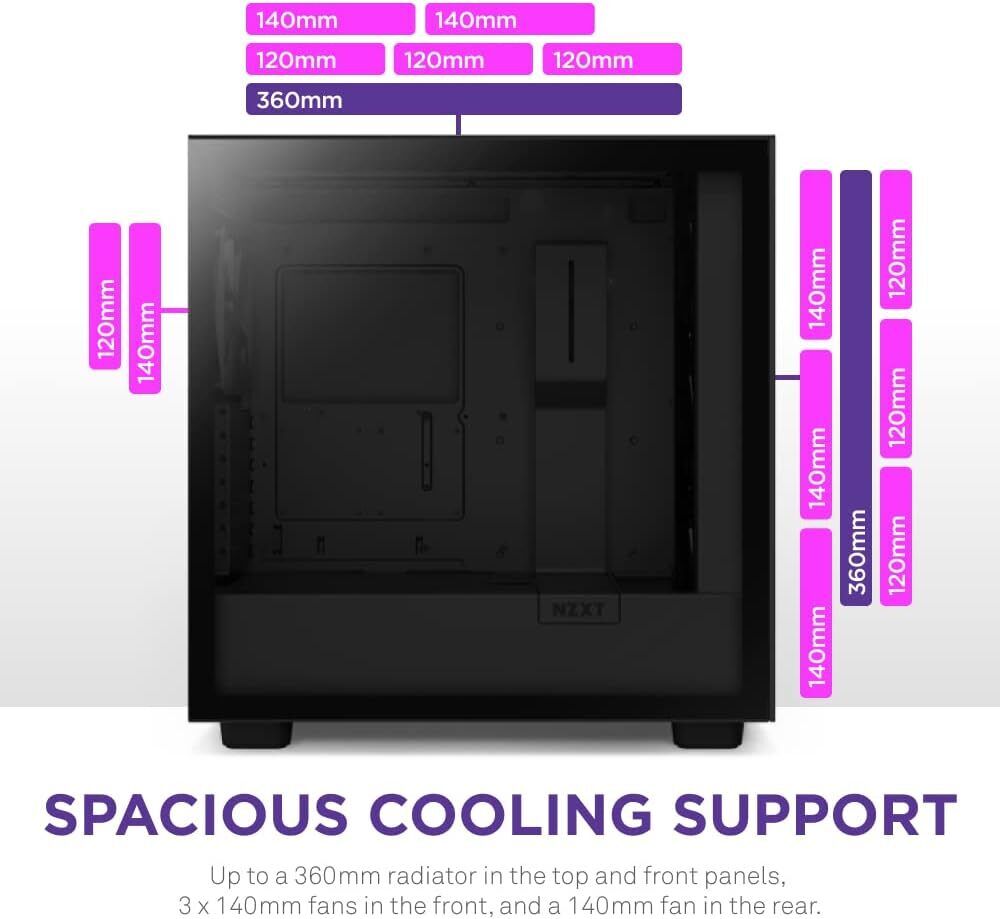NZXT CM-H71EB-02 Computer case H7 Elite (2023) ATX Mid Tower Black Retail