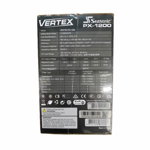 Seasonic VERTEX1200P Power Supply Vertex PX-1200 ATX3.0 1200W 80+ Platinum