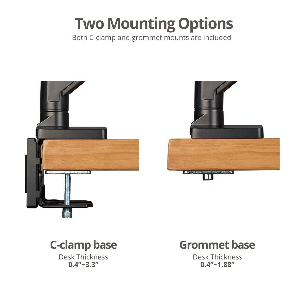 SIIG CE-MT2Z11-S1 Single Heavy-Duty Premium Gas Spring Desk Mount