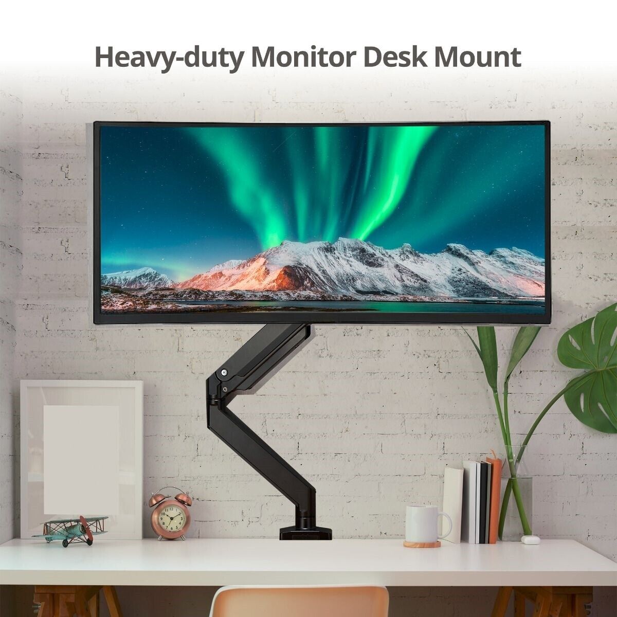 SIIG CE-MT2Z11-S1 Single Heavy-Duty Premium Gas Spring Desk Mount