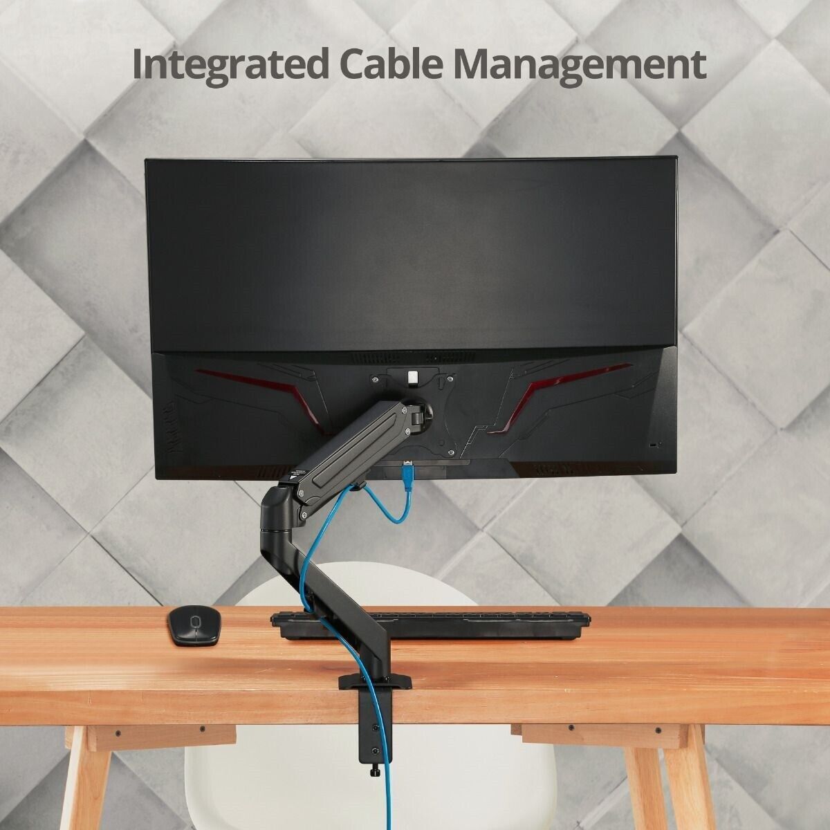 SIIG CE-MT3311-S1 Single Gas Spring C-Clamp Desk Mount 27 Brown Box