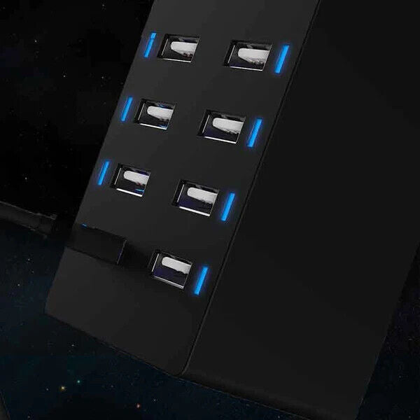 Sabrent AX-TPCS60W 10Port USB Rapid Charger 60W 12A 120-230V 5V DC/12A Black