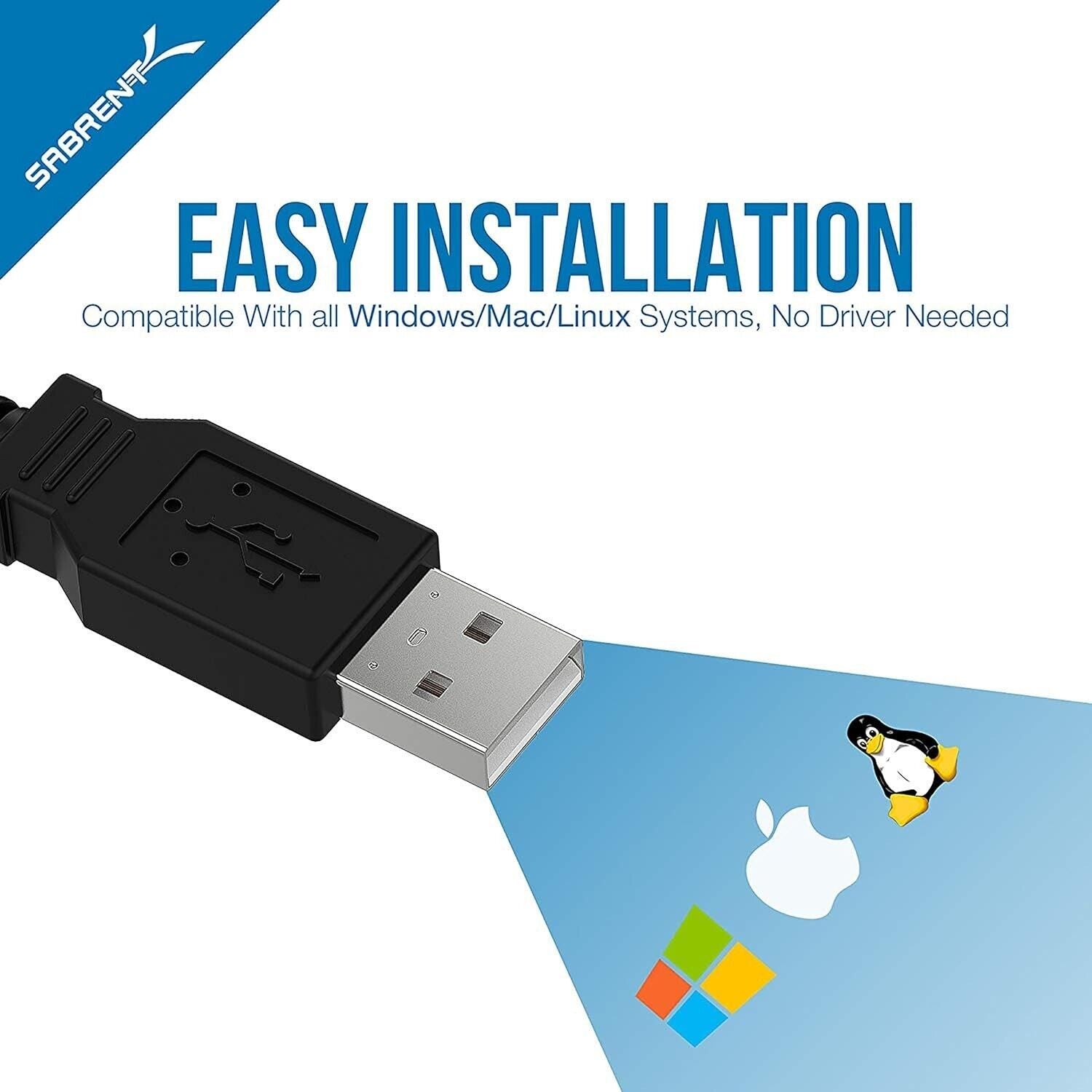 Sabrent CB-FTDI 6Ft USB 2.0 To Serial Db9 9 Pin Rs232 FTDI Chipset Adapter Cable