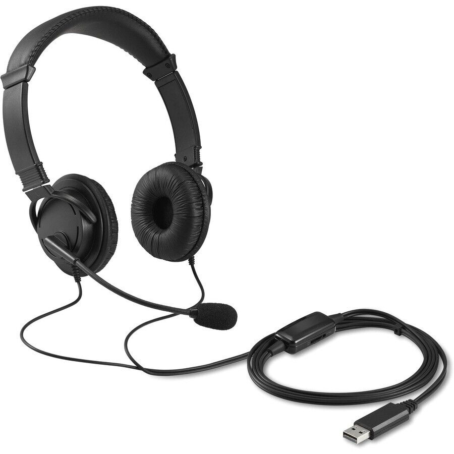 Kensington K33065WW Headset Stereo Classic w Mic Volume USB-A Wired Noice Cancel