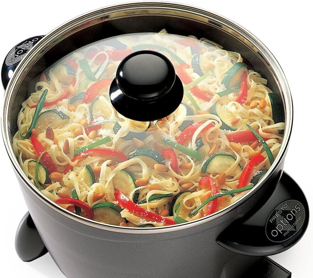 Presto 06003 Options Multi-Cooker Steamer Stew Roast Boil Deep Fry +Handy Basket