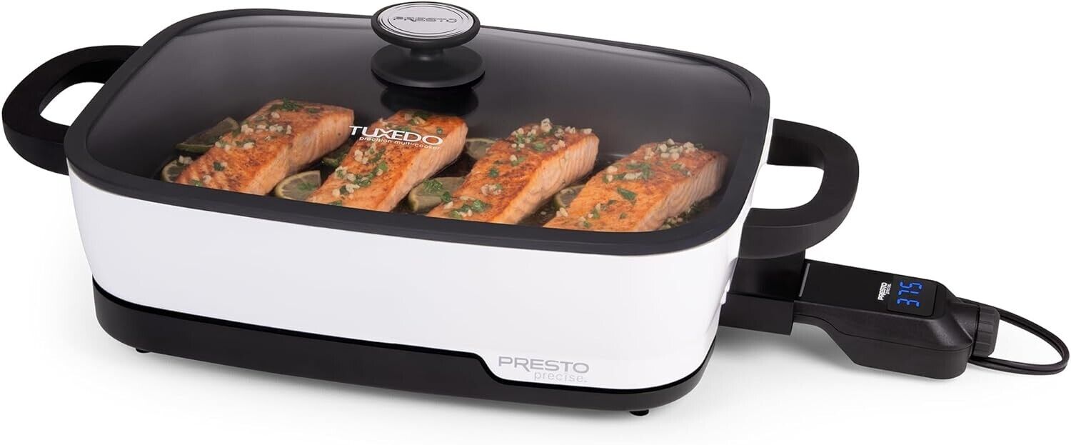 Presto 06854 Precise 16-Inch Tuxedo Digital Electric Skillet Multi-Cooker 400?F