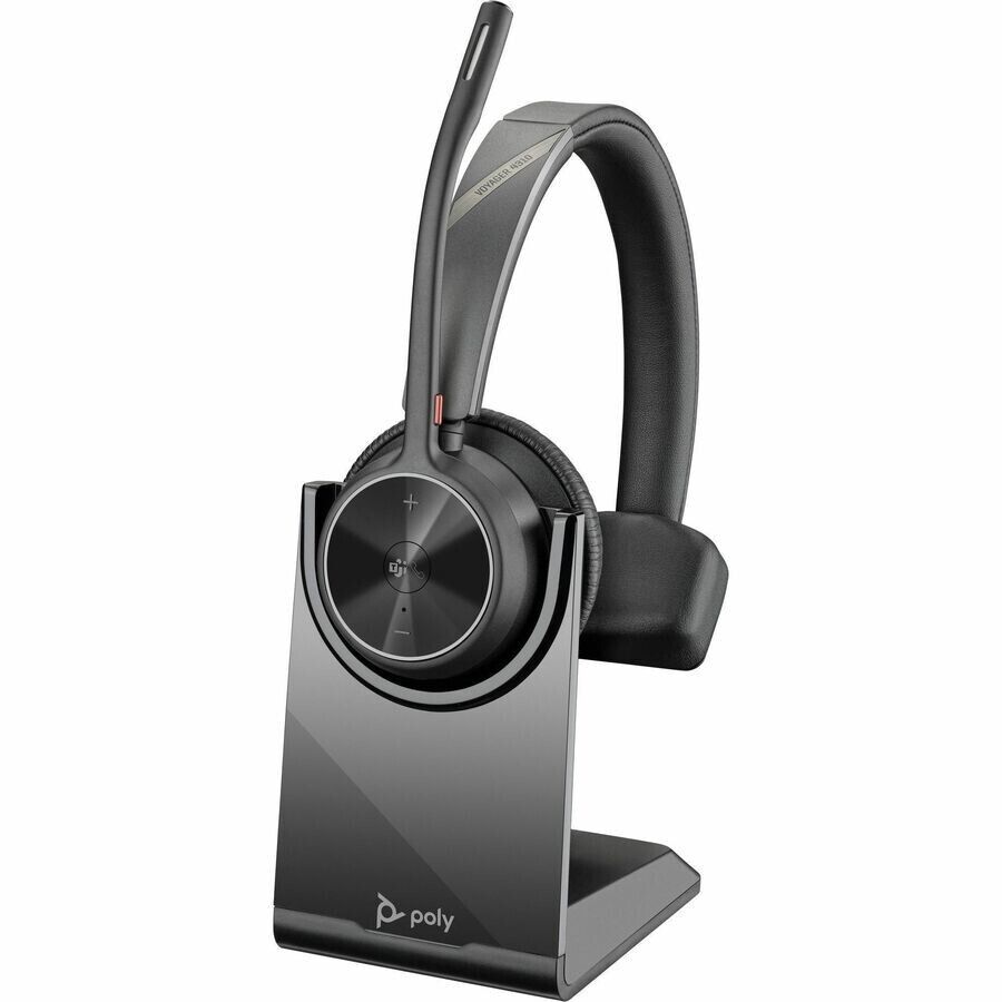 Poly 7E2L7AA#ABA Voyager 4310-M Wireless Bluetooth USB Mono Headset w Stand BLK