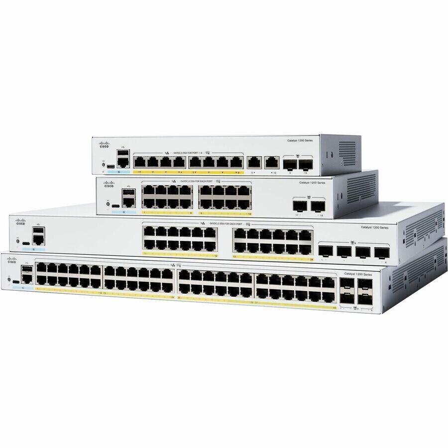 Cisco C1200-24FP-4G Catalyst 24 Port Gig PoE+ 4 Exp SFP Slot Managed Switch Rack