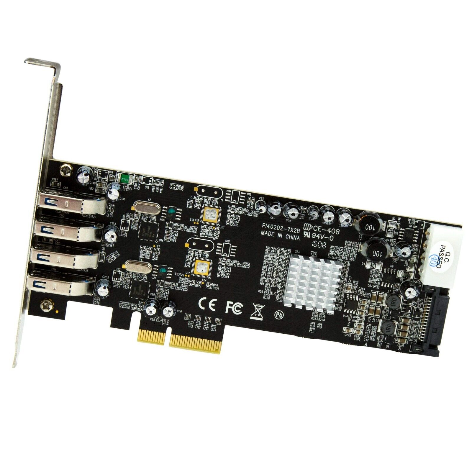 StarTech PEXUSB3S42V 4 Port USB 3.0 PCIe Card 2 Channels w/ LP4 SATA Power